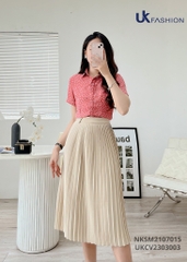 Chân Váy Dập Ly UK Fashion Basic, Thanh Lịch UKCV2303003