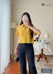 Áo Sơ Mi Cổ Đức Kẻ Vai Chờm UK Fashion Đẹp, Mát UKSM2305001