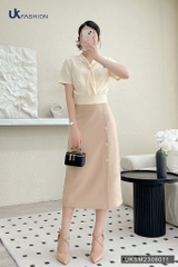 Áo Sơ Mi Bo Gấu Vạt Cổ UK Fashion Thanh Lịch, Cuốn Hút UKSM2306011