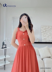 Đầm 2 Dây Nhún Eo UK Fashion Cực Hack Dáng UKDV2304004
