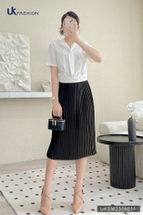 Áo Sơ Mi Bo Gấu Vạt Cổ UK Fashion Thanh Lịch, Cuốn Hút UKSM2306011