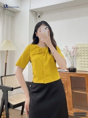 Áo Sơ Mi Croptop Nơ Cổ UK Fashion Xinh Đẹp, Điệu Đà UKSM2306020