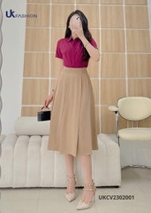 Chân Váy Xòe Xếp UK Fashion Cao Cấp, Xếp Nếp Tinh Tế UKCV2302001