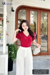 Áo Len Cộc Tay 3 Cúc UK Fashion Trendy UKFAL2309001