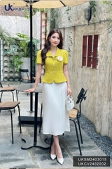 Áo Kí Giả UK Fashion Cổ Nhọn Vạt Tròn Sang Trọng, Thanh Lịch UKSM2403015