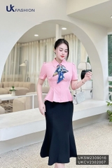 Áo Sơ Mi Cổ Đức Tay Xếp Eo UK Fashion Cực Hack Dáng UKSM2309016