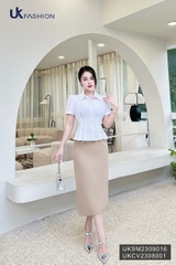 Áo Sơ Mi Cổ Đức Tay Xếp Eo UK Fashion Cực Hack Dáng UKSM2309016