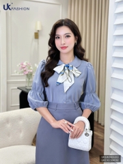 Áo Sơ Mi Cổ Sen Chun Tay UK Fashion Công Sở Nữ Thanh Lịch, Nữ Tính UKSM2406002