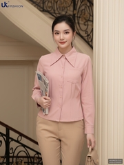 Sơ mi súp kép túi ngực công sở nữ mềm mịn, dễ mặc UKSM2507032