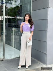 Áo Sơ Mi Bấu Mí Cổ Cách Điệu UK Fashion Công Sở Nữ Thanh Lịch Vải Mềm Mịn UKSM2403011