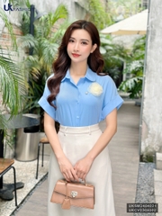 Áo Sơ Mi UK Fashion Cổ Sen Nhỏ Tay Chờm Thanh Lịch, Sang Trọng UKSM2404021