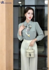 Áo sơ mi cổ đức dài tay đô ngực xinh xắn, kiểu cách UKSM2501013 ( Ko kèm CV/QU/PK )