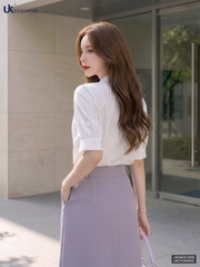 Sơ mi cổ tàu cộc tay mí cổ mềm mát siêu xinh UKSM2512006