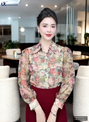 Sơ mi hoa cổ đức màu sắc xinh xắn và mát mẻ chào hè UKSM2502012