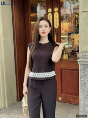 Bộ đồ sơ mi ren gấu + quần baggy ngố thoải mái, dễ mặc UKBD2505003