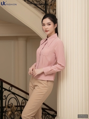 Sơ mi súp kép túi ngực công sở nữ mềm mịn, dễ mặc UKSM2507032