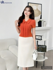 Áo Sơ Mi Cổ Sen Vai Bồng Ly Dọc UK Fashion Công Sở Nữ Thanh Lịch Vải Mềm Mịn UKSM2405005
