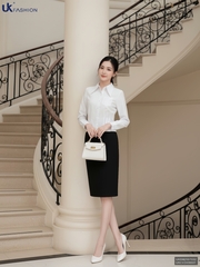 Sơ mi súp kép túi ngực công sở nữ mềm mịn, dễ mặc UKSM2507032