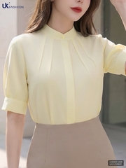 Sơ mi cổ tàu cộc tay mí cổ mềm mát siêu xinh UKSM2512006
