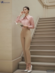 Sơ mi súp kép túi ngực công sở nữ mềm mịn, dễ mặc UKSM2507032