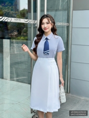 Áo Sơ Mi Cổ Đức Dáng Suông Tay Cộc UK Fashion Công Sở Nữ Thanh Lịch Vải Mềm Mịn UKSM2405020