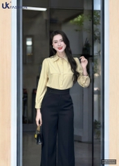 Áo sơ mi cổ đức dài tay đô ngực xinh xắn, kiểu cách UKSM2501013 ( Ko kèm CV/QU/PK )