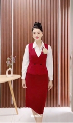 UK FASHION ÁO GILE PEPLUM 2 CÚC THỜI TRANG CÔNG SỞ NỮ UKAK2407005