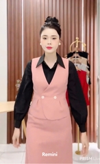 UK FASHION ÁO GILE PEPLUM 2 CÚC THỜI TRANG CÔNG SỞ NỮ UKAK2407005