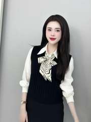 Áo Len Ghi Lê Gân UK Fashion Trẻ Trung, Nữ Tinh Vải Mềm Mịn UKFAL2410011