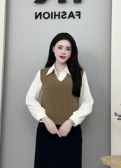 Áo Len Ghi Lê Gân UK Fashion Trẻ Trung, Nữ Tinh Vải Mềm Mịn UKFAL2410011