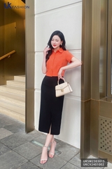 Áo Sơ Mi Cổ Đức Croptop UK Fashion Túi Ngực Thiết Kế Lệch Trẻ Trung Năng Động Chất Vải Thoáng Mát Mềm Mịn UKSM2303015