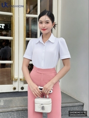 Áo Sơ Mi nữ UK Fashion cổ đức cọc tay mí nẹp, chất liệu lụa không nhăn UKSM2401016