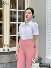 Áo Sơ Mi nữ UK Fashion cổ đức cọc tay mí nẹp, chất liệu lụa không nhăn UKSM2401016