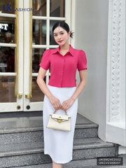 UK Fashion Áo Sơ Mi Cổ Đức 7 Mảnh Ly Súp Trẻ Trung, Nữ Tính UKSM2402002