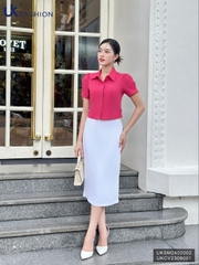 UK Fashion Áo Sơ Mi Cổ Đức 7 Mảnh Ly Súp Trẻ Trung, Nữ Tính UKSM2402002