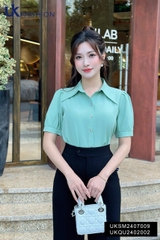 Áo Sơ Mi Tay Lỡ Cổ Đức Kiểu UK Fashion Thanh Lịch, Nữ Tính Vải Mềm Mịn UKSM2407009
