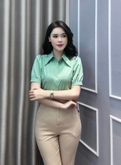 Áo Sơ Mi Tay Lỡ Cổ Đức Kiểu UK Fashion Thanh Lịch, Nữ Tính Vải Mềm Mịn UKSM2407009