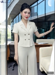 Áo Kí Giả Cổ Vê 2 Túi UK Fashion Công Sở Nữ Thanh Lịch Sang Trọng Vải Mềm Mại UKSM2501011