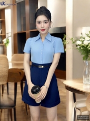 Áo Sơ Mi Cổ Đức V Bấu Dọc Vai UK Fashion Thanh Lịch, Nữ Tính Vải Mềm Mịn UKSM2501020