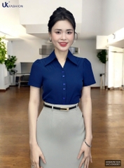 Áo Sơ Mi Cổ Đức V Bấu Dọc Vai UK Fashion Thanh Lịch, Nữ Tính Vải Mềm Mịn UKSM2501020