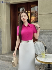 Sơ mi cổ đức túi ốp bản gấu nhẹ nhàng, mềm mịn, mướt mát UKSM2505018