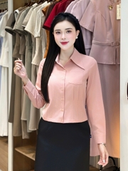 Sơ mi súp kép túi ngực công sở nữ mềm mịn, dễ mặc UKSM2507032