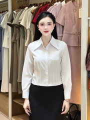 Sơ mi súp kép túi ngực công sở nữ mềm mịn, dễ mặc UKSM2507032