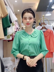 Áo Sơ Mi Cổ Sen Xếp Tay Lỡ Tiểu Thư, Sang Chảnh UKSM2310012 UK Fashion Thời Trang Công Sở Nữ, Thiết Kế Hàn Quốc Cao Cấp