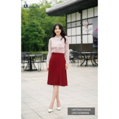 Áo Sơ Mi Tơ dãy hoa dập ngực Dài Tay UK Fashion Công Sở Nữ, Thanh Lịch, Thiết Kế Hàn, Chất vải mịn cao cấp UKFSM2310020