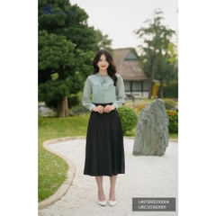 Áo Sơ Mi Tơ Cổ Bèo 2 Tầng UKFSM2310004 NK Fashion Thanh Lịch, Nữ Tính, Công Sở Nữ Style Hàn Quốc, Cao Cấp