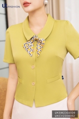 Áo Sơ Mi Cúc Nẹp Cổ UK Fashion Thanh Lịch, Nữ Tính UKSM2303009