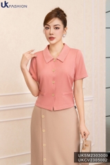 Áo Sơ Mi Cúc Nẹp Cổ UK Fashion Thanh Lịch, Nữ Tính UKSM2303009