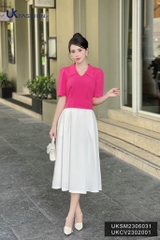 Áo Sơ  Mi V Cổ Cộc Tay UK Fashion Chất Liệu Cao Cấp, Thoáng Mát UKSM2306031