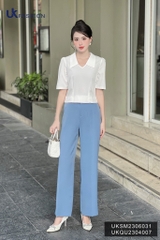 Áo Sơ  Mi V Cổ Cộc Tay UK Fashion Chất Liệu Cao Cấp, Thoáng Mát UKSM2306031